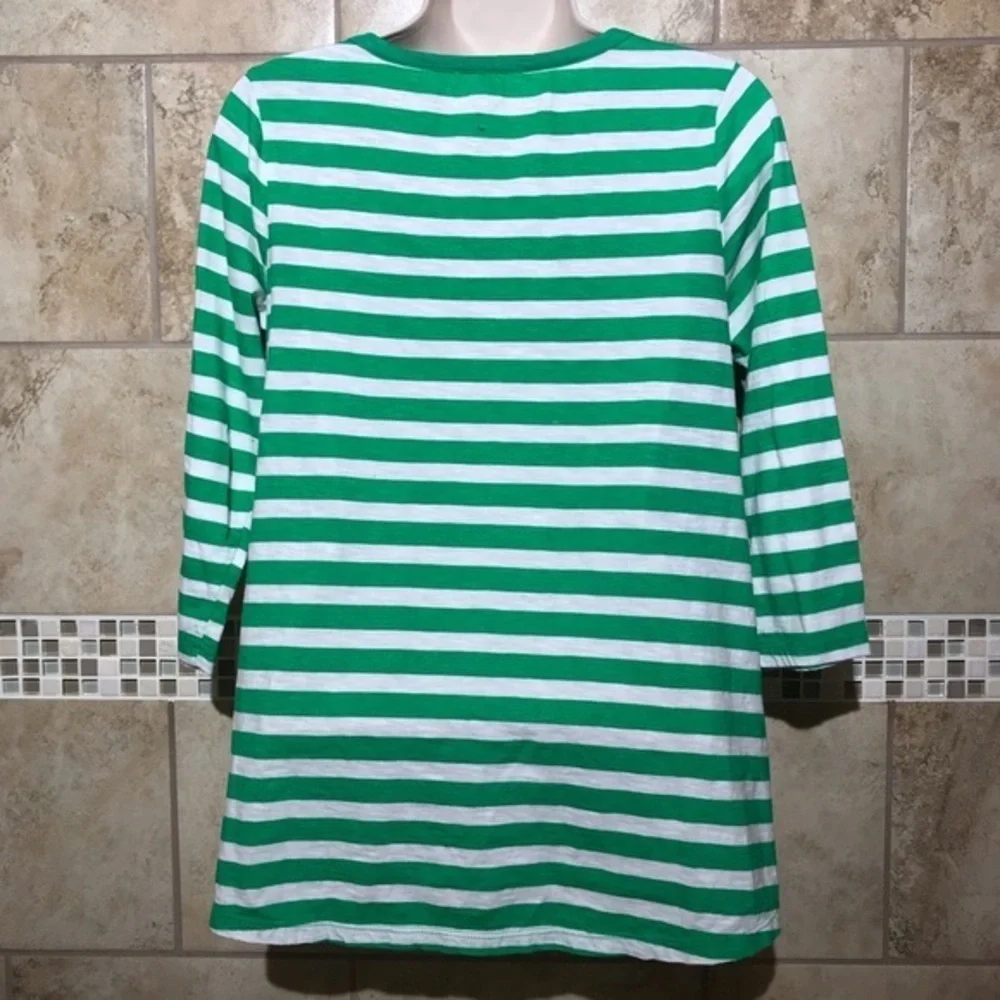 Crown & Ivy Striped Elephant Tee M